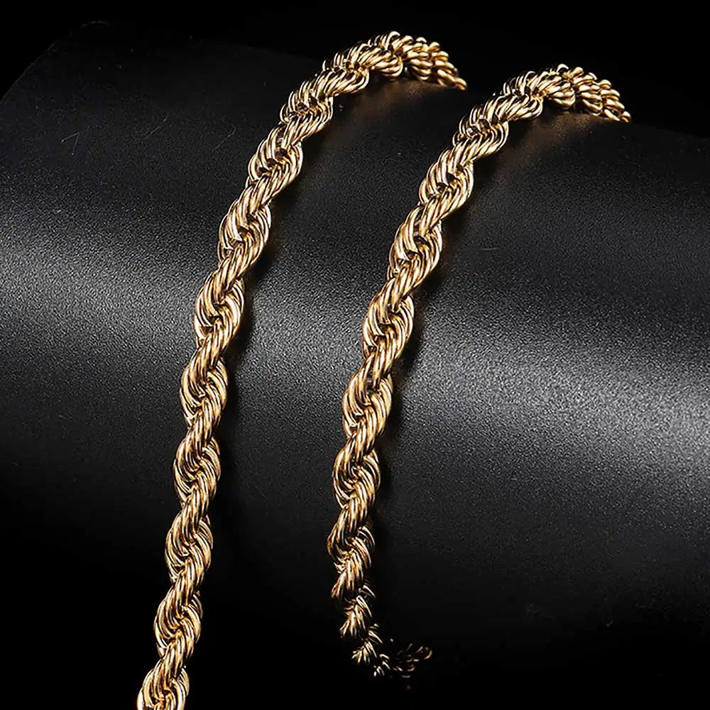 Rope Bracelet Iced Out Stainless Steel 6MM