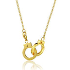 Vintage Handcuffs Pendant Necklace Chain — Stainless Steel