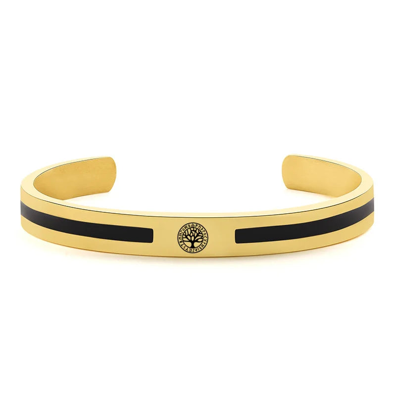 Viking Cuff Bangle Bracelet — Stainless Steel