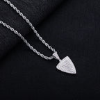 Iced Out Triangle Pendant — 14K Gold