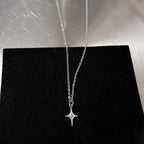Y2K Star Cross Pendant Necklace — Stainless Steel