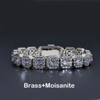 Tennis Necklace Moissanite VVS1 10MM Cluster
