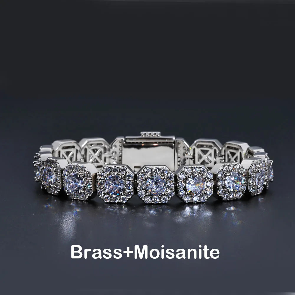 Tennis Necklace Moissanite VVS1 10MM Cluster