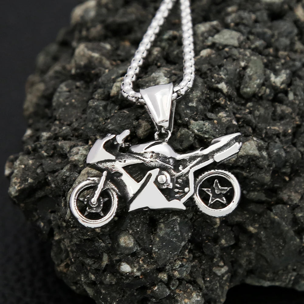 Motorcycle Steel Pendant Vintage Punk Knight Unique