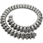 Punk Rock Skull Head Link Chain Necklace for Men Heavy Stainless Steel Men's Necklaces Choker Gothic Jewelry Items