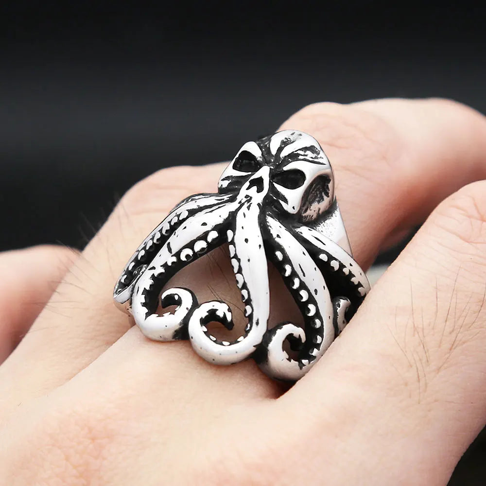 Octopus Skull Ring — Stainless Steel