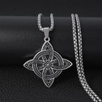 Celtic Witch Knot Pendant Necklace — Steel