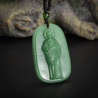 Exquisite Buddhist Imitation Jade Pendant Necklace For Men Women Religious Personality Amulet Buddha Necklace Accessories Gift
