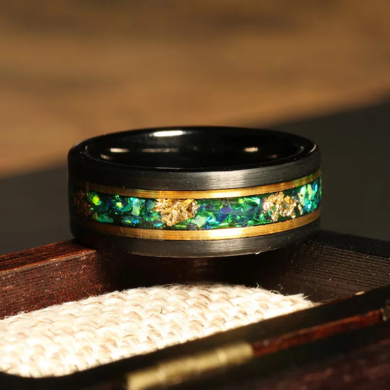 Red Personalized Couple Tungsten Carbide Ring with Spider Pattern Dome Edge,Comfortable Fit, Fashionable Daily Item,Wedding Ring