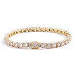 HHIOK Hip Hop Style 5/7mm Iced Tennis Chain 18K Gold Plated 5A Cubic Zirconia Fashion Exquisite Bracelet Gift For Men And Women