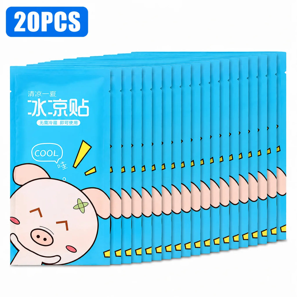 Cooling Gel Ice Sticker 10H Disposable Non Woven Patch for Summer Outdoor Camping Hiking Heat Relief Body Cooling Care