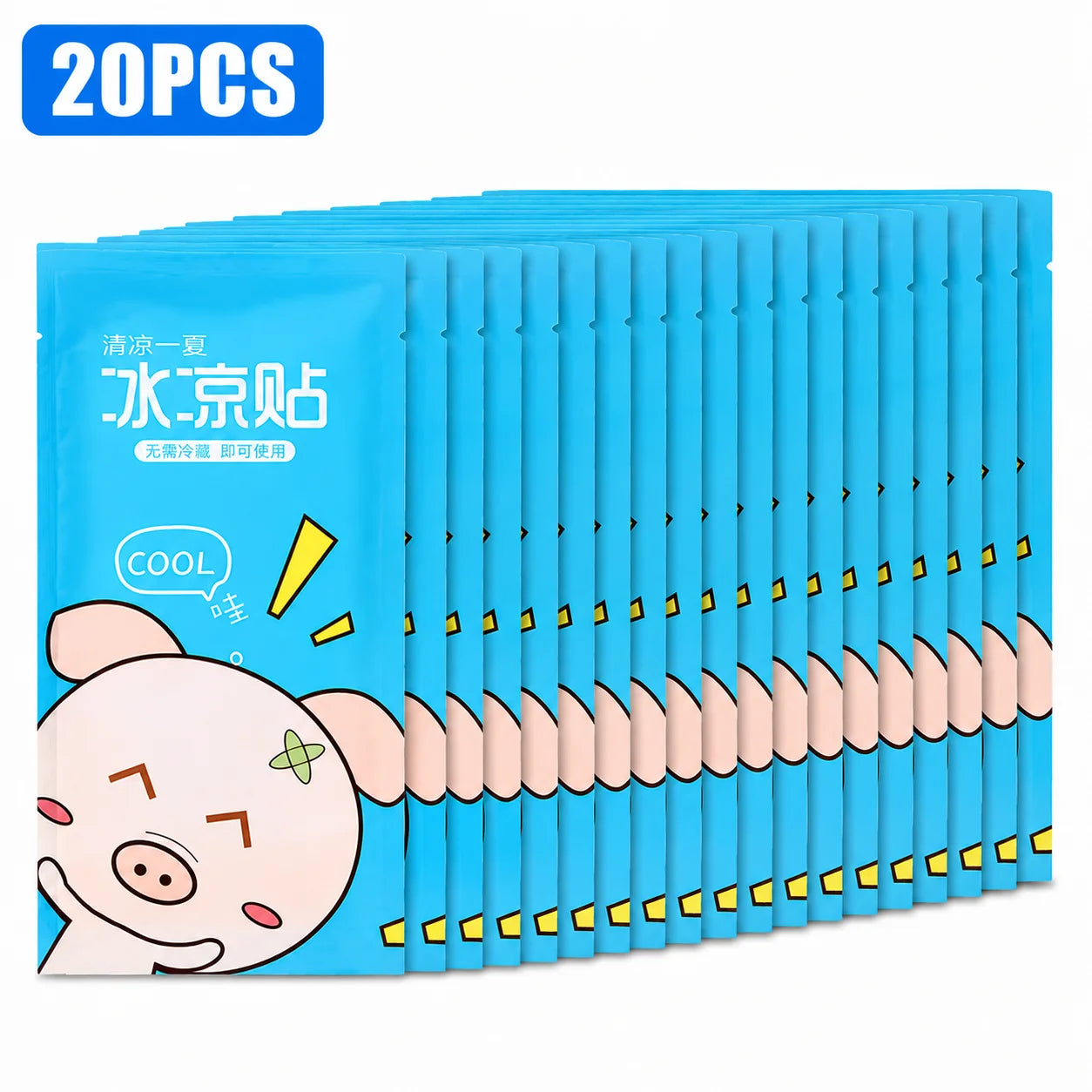 Cooling Gel Ice Sticker 10H Disposable Non Woven Patch for Summer Outdoor Camping Hiking Heat Relief Body Cooling Care