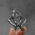Viking Steel Pendant 316L Double Axe Vintage