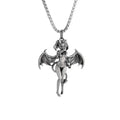 Gothic Punk Sexy Devil Bat Girl Goddess Pendant Necklace for Men and Women Hip Hop Trendy Halloween Cosplay Party