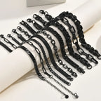 Black Byzantine Braided Bracelet — Stainless Steel