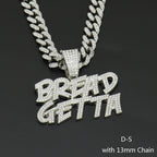 Cuban Chain Letter Pendant Necklace — Zinc Alloy