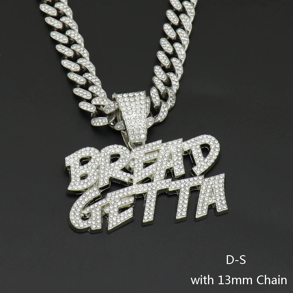 Cuban Chain Letter Pendant Necklace — Zinc Alloy
