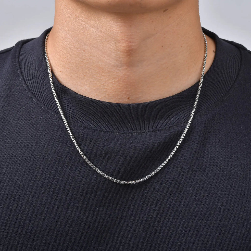 Braided Link Chain Choker Necklace — Stainless Steel