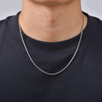 Braided Link Chain Choker Necklace — Stainless Steel