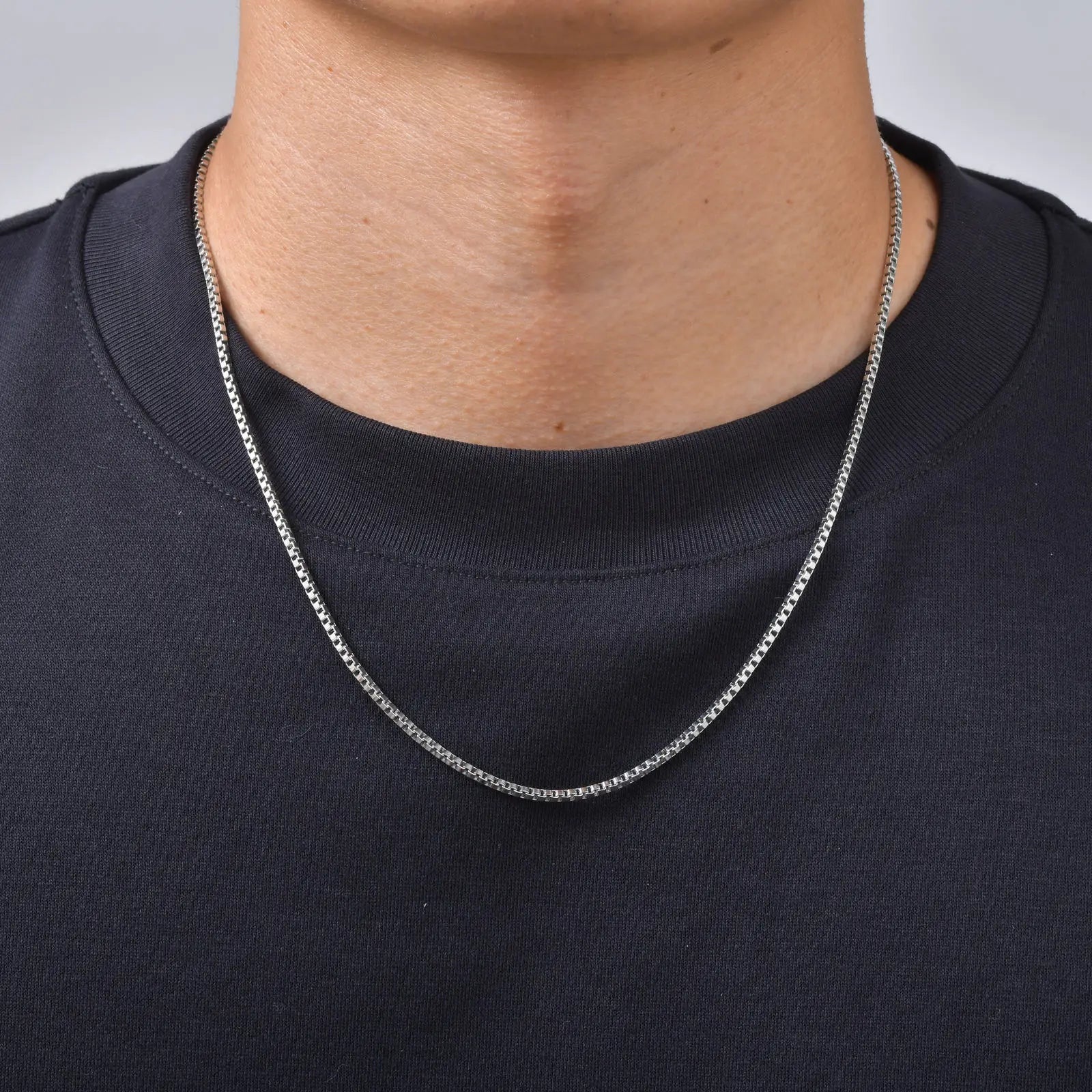 Braided Link Chain Choker Necklace — Stainless Steel