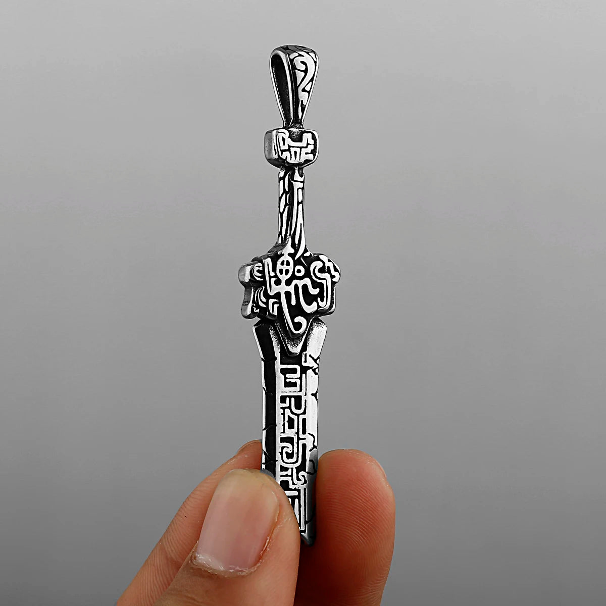 Viking Rune Stainless Steel Pendant Necklace
