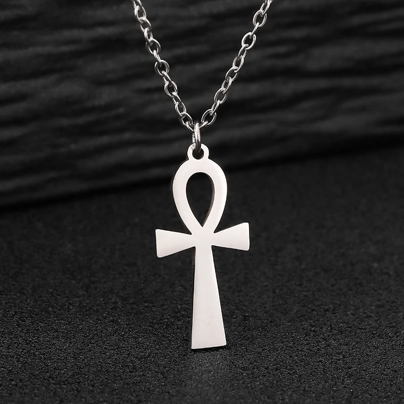 Ankh Cross Stainless Steel Pendant Necklace