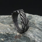 New Vintage 316L Stainless Steel Black Ears of Wheat Rings For Men Women Fashion Punk Creative Amulet Jewelry Gifts