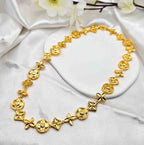 Luxury 24K 9999 Pure Gold real gold INS Wind Lucky Grass Necklace Women's All-match Necklace