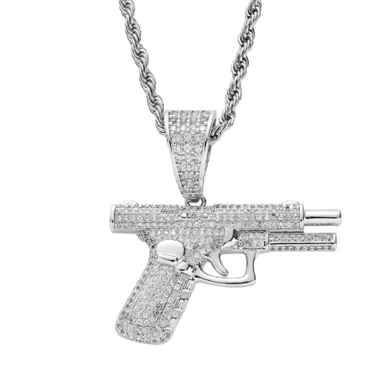 Hip Hop Iec Out Put Crystal Zirconia Dollar Sign Pendant Necklace Fashion Punk Cool Rock Rap Party Jewelry Accessories