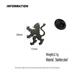 Stylish and simple animal badge, gold-plated stainless steel lion collar pin, phoenix men's collar pin, pterosaur brooch