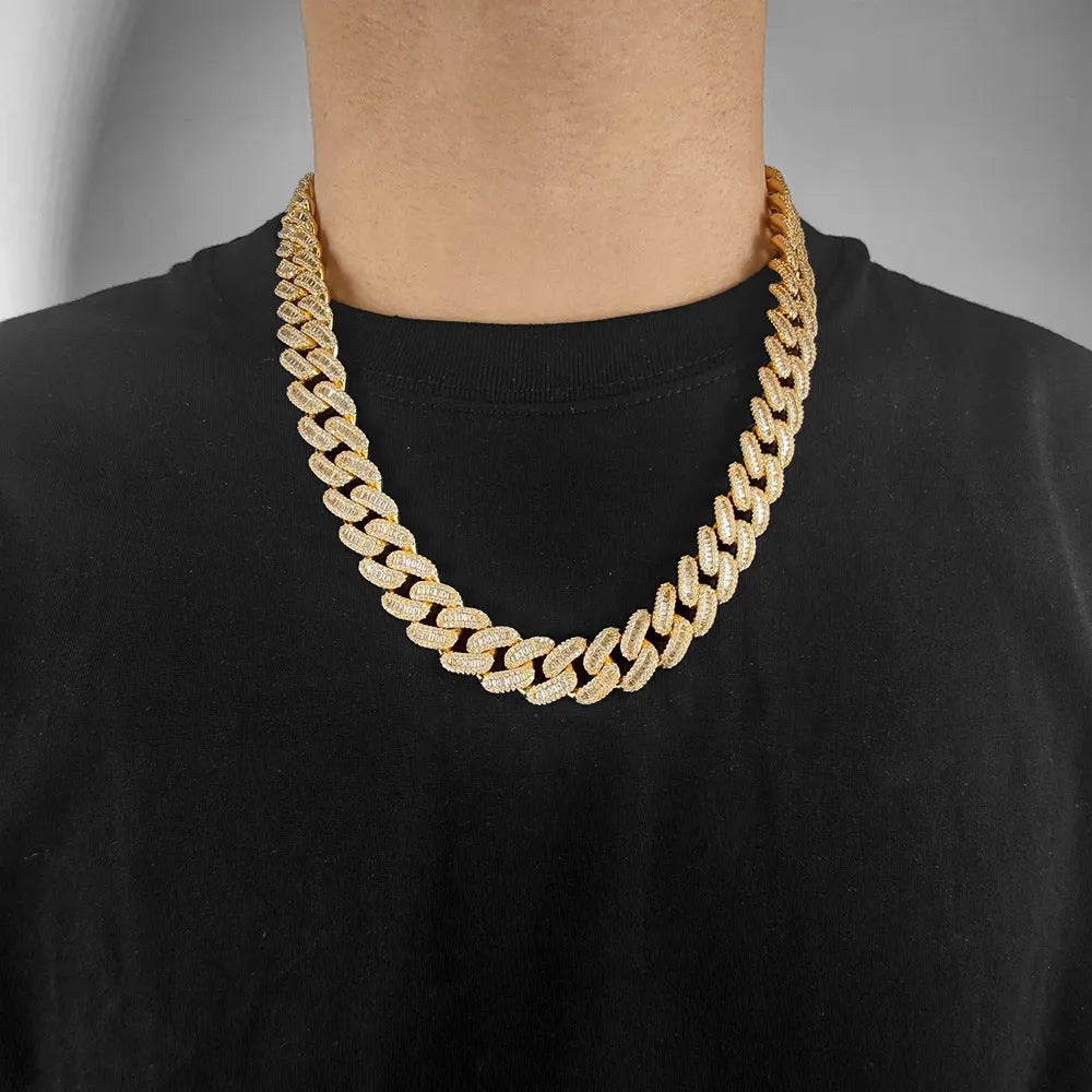 Iced Out Cuban Necklace Stainless Steel 15MM