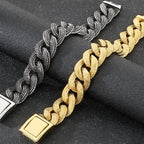 Retro 19MM Heavy Duty Cuban Link Chain Man Bracelet for Men Punk Gothic 316L Stainless Steel Jewelry Men's Bracelets