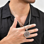 Celtic Knot Round Pendant Necklace — Stainless Steel