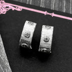 Two-Tone Earrings Vintage Small Sterling Zircons