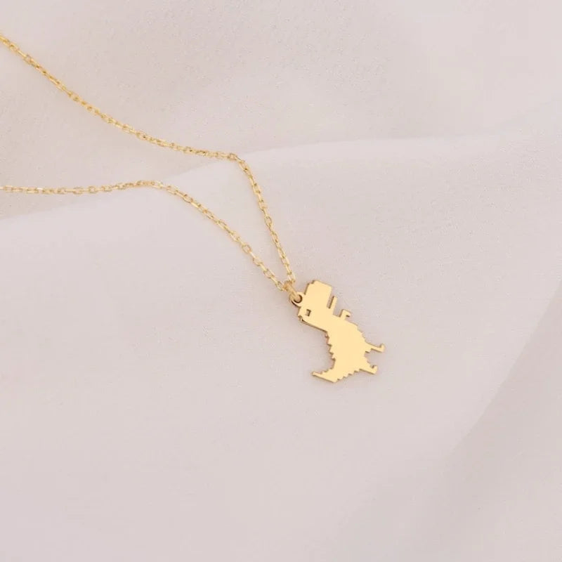 Dinosaur Stainless Steel Pendant Necklace