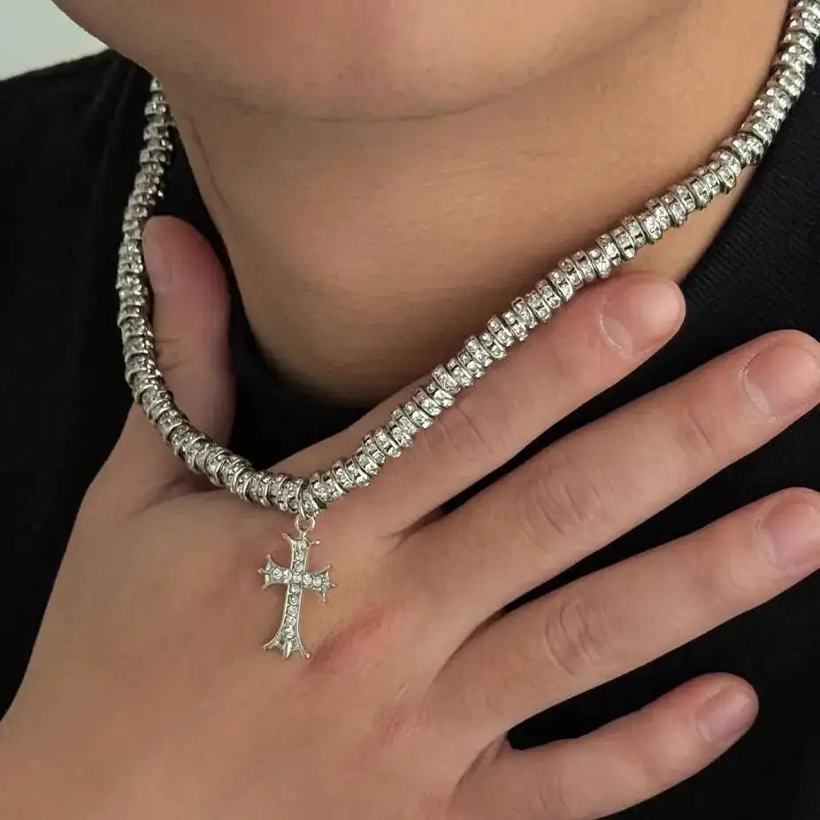Irregular Jesus Cross Pendant — Silver