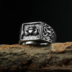 Viking Heart-in-Hand Knot Ring — Stainless Steel