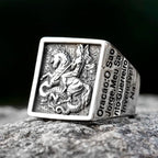 Vintage Knight Design Signet Ring — Stainless Steel