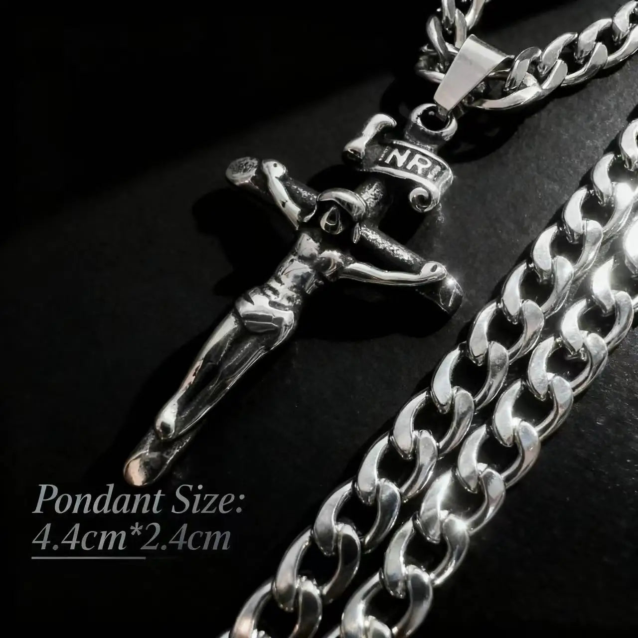 Cross Jesus Steel Pendant 316L Religious