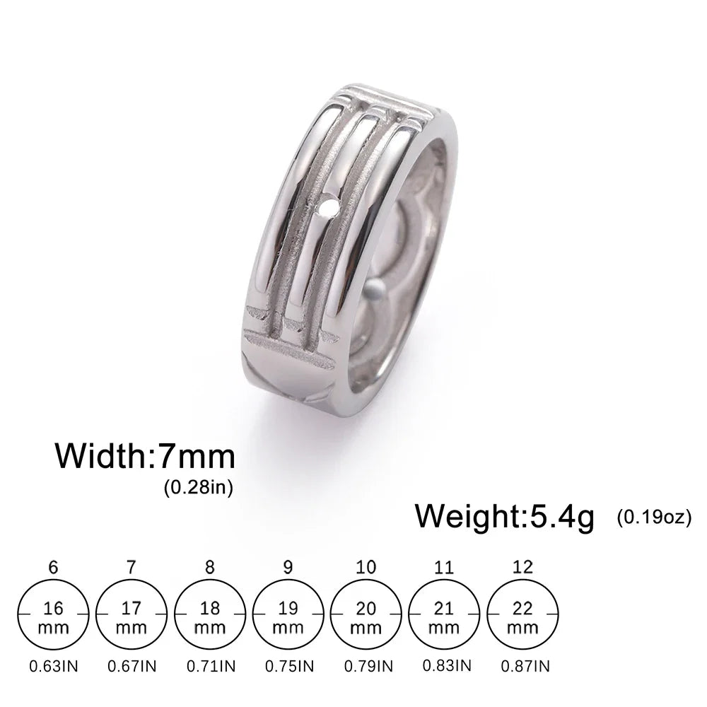 Minimalist Atlantis Amulet Ring — Stainless Steel