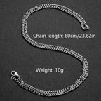 2mm Men's Cuban Chain Necklace Simple 925 Sterling Silver Necklace Fashion Titanium Steel Jewelry Trend Party