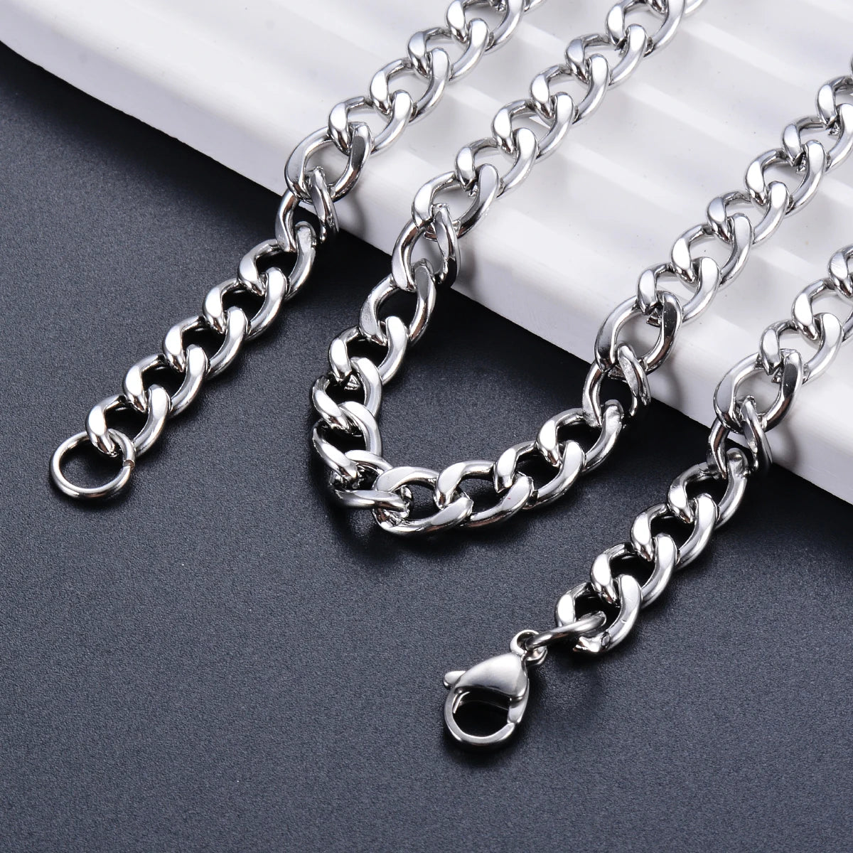 Cuban Curb Chain Choker 7.5mm — Stainless Steel