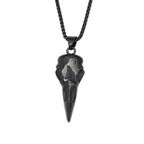 Vikings Stainless Steel Raven Pendant Necklaces For Men Women Nordic Odin Animal Skull Necklace Fashion Amulet Jewelry