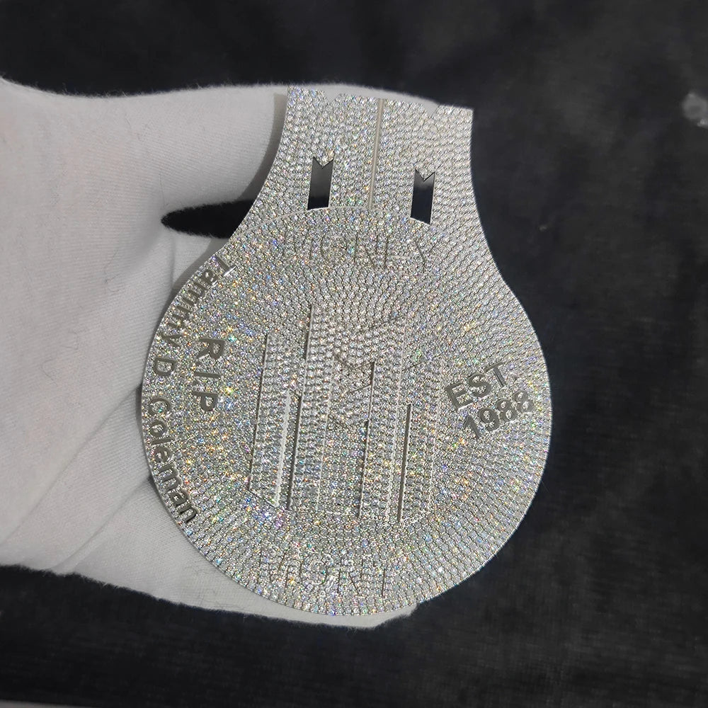 925 Silver VVS Moissanite Round Pendant Name