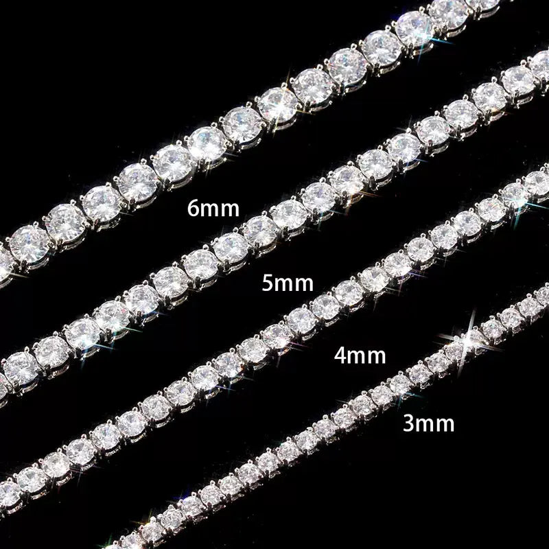 Iced Out Tennis Bracelet Stainless Steel 3/4/5/6MM