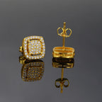Iced Out Square Zirconia Stud Earrings CZ