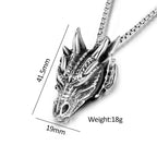 Dragon Head Pendant Necklace — Stainless Steel