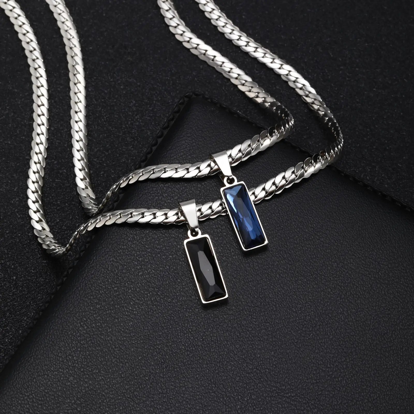 Stone Cuban Chain Necklace — Stainless