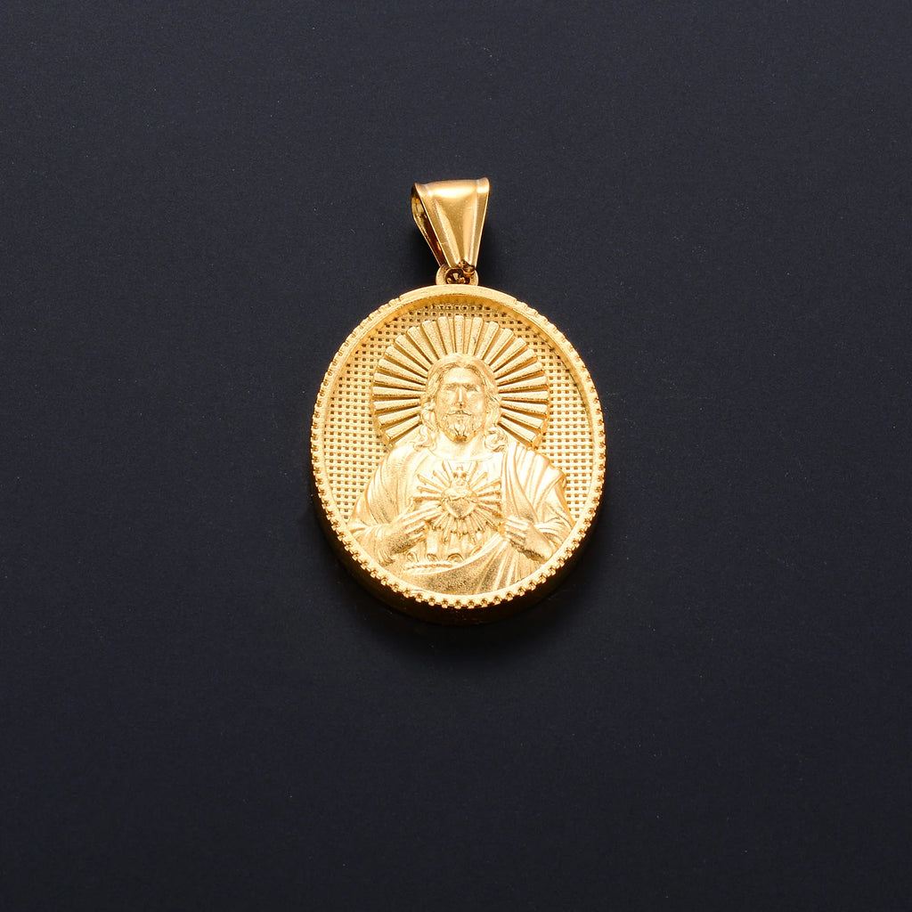 Jesus Cross Gold Pendant Necklace