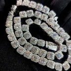 925 Silver VVS Moissanite Tennis Necklace 7MM